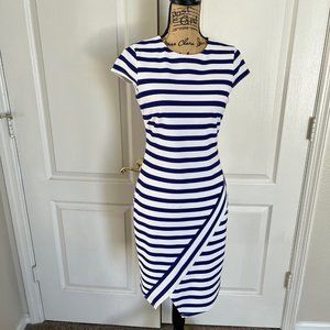 Vince Camuto Blue & White, striped sheath dress Size 4